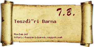 Teszári Barna névjegykártya