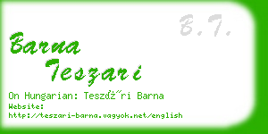 barna teszari business card